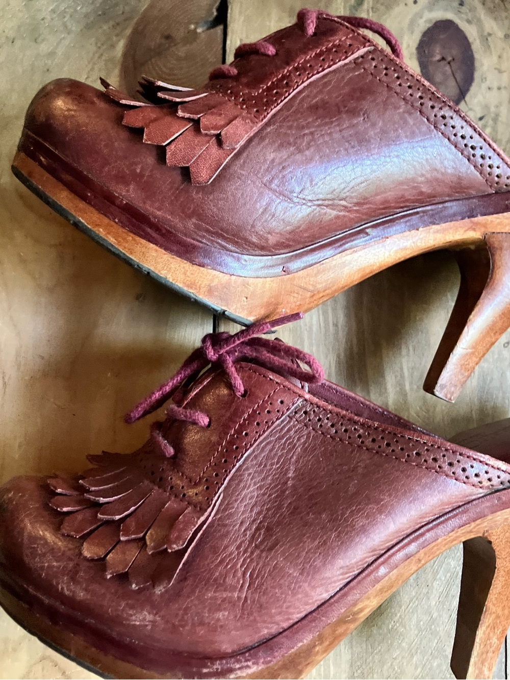 Vintage Genuine Leather QualiCraft Oxford 4 inch Wooden Heels Free Shipping